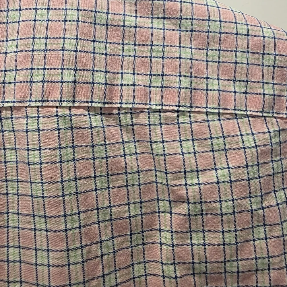 Ralph Lauren Men's Button-Down Short Sleeve Shirt M Pink Green White Check